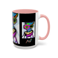 Abstract Alien Art Coffee Mug — Colorful Surreal Creature Accent Mug