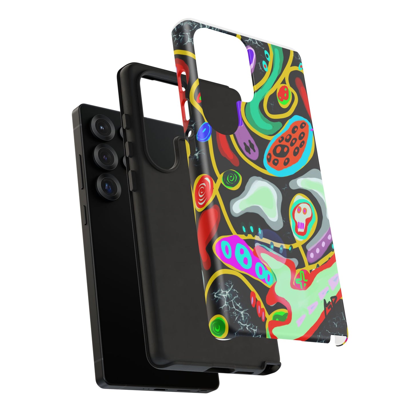 CRAZY4  Abstract Neon Skull Phone Case — Colorful Psychedelic Protective Cover
