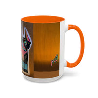 Colorful Doberman Accent Coffee Mug — Vibrant Dog Portrait Ceramic Mug (11/15oz)