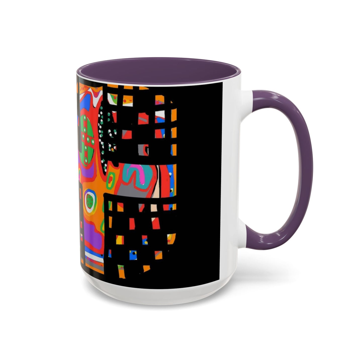 Coffee Mug — Colorful Abstract Cross Accent Ceramic Mug (11/15 oz)