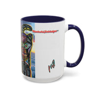 Surreal VINCENT Tribal Warrior Accent Coffee Mug — Colorful Skull Art 11/15oz