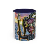 Surreal VINCENT Tribal Warrior Accent Coffee Mug — Colorful Skull Art 11/15oz