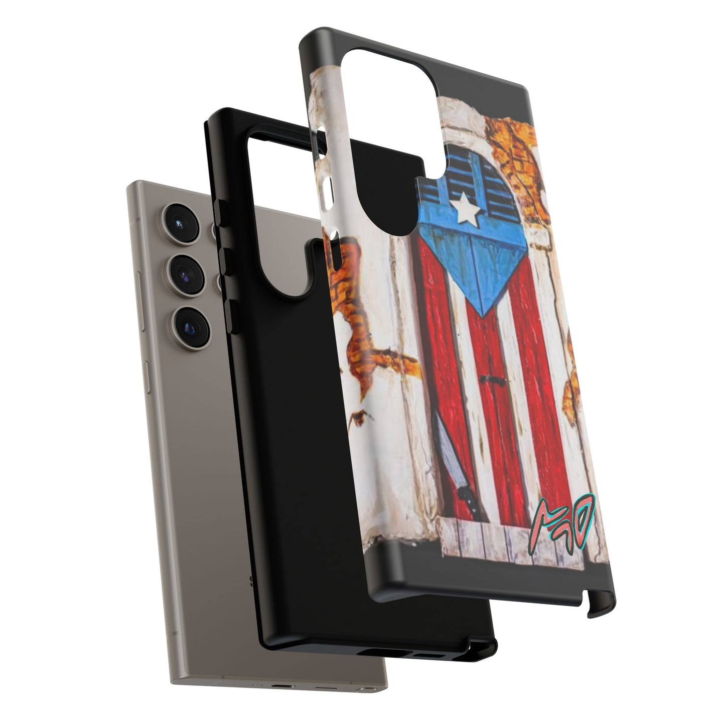 Puerto Rican Flag Phone Case - Rustic Coquí Door Design Tough Case