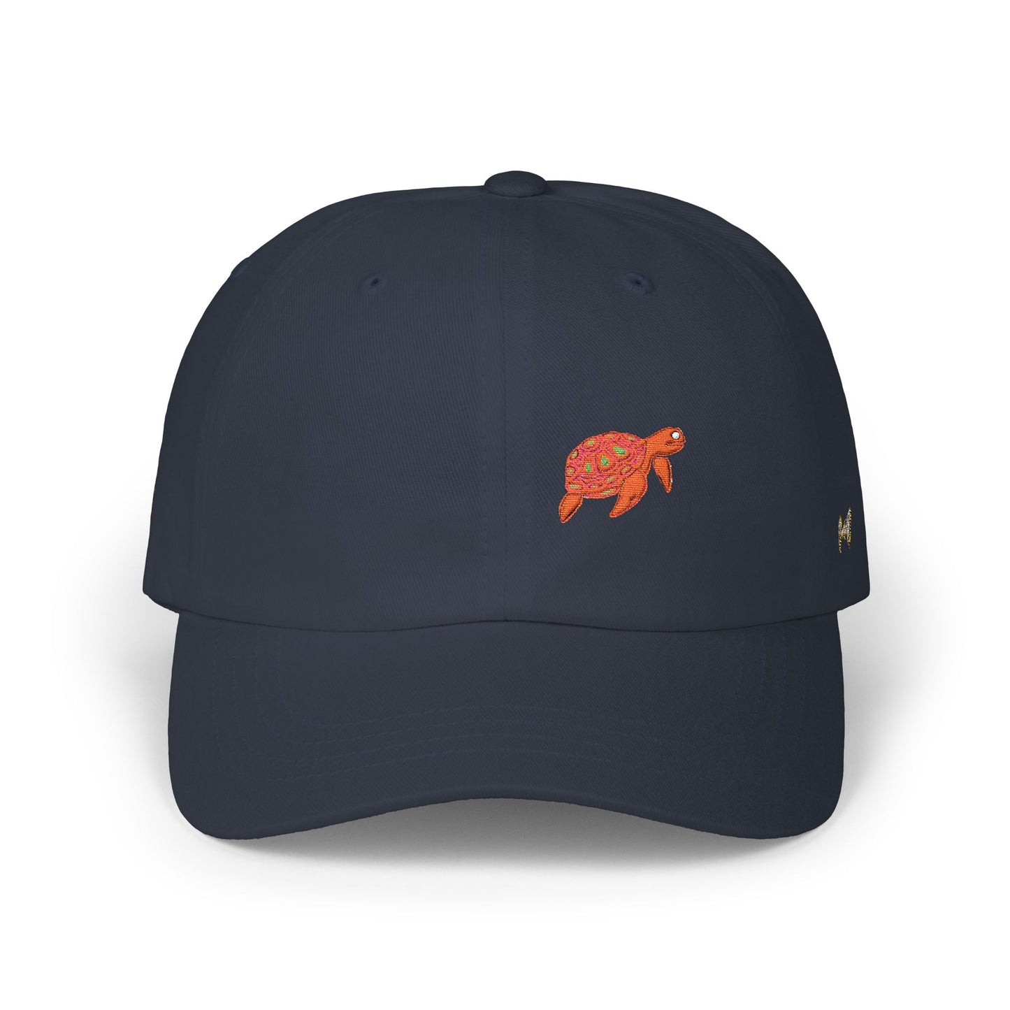 Embroidered Floral Sea Turtle Dad Cap