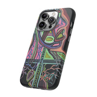 HEART ATTACK Abstract Neon Face Tough Phone Case – Vibrant Art Phone Cover