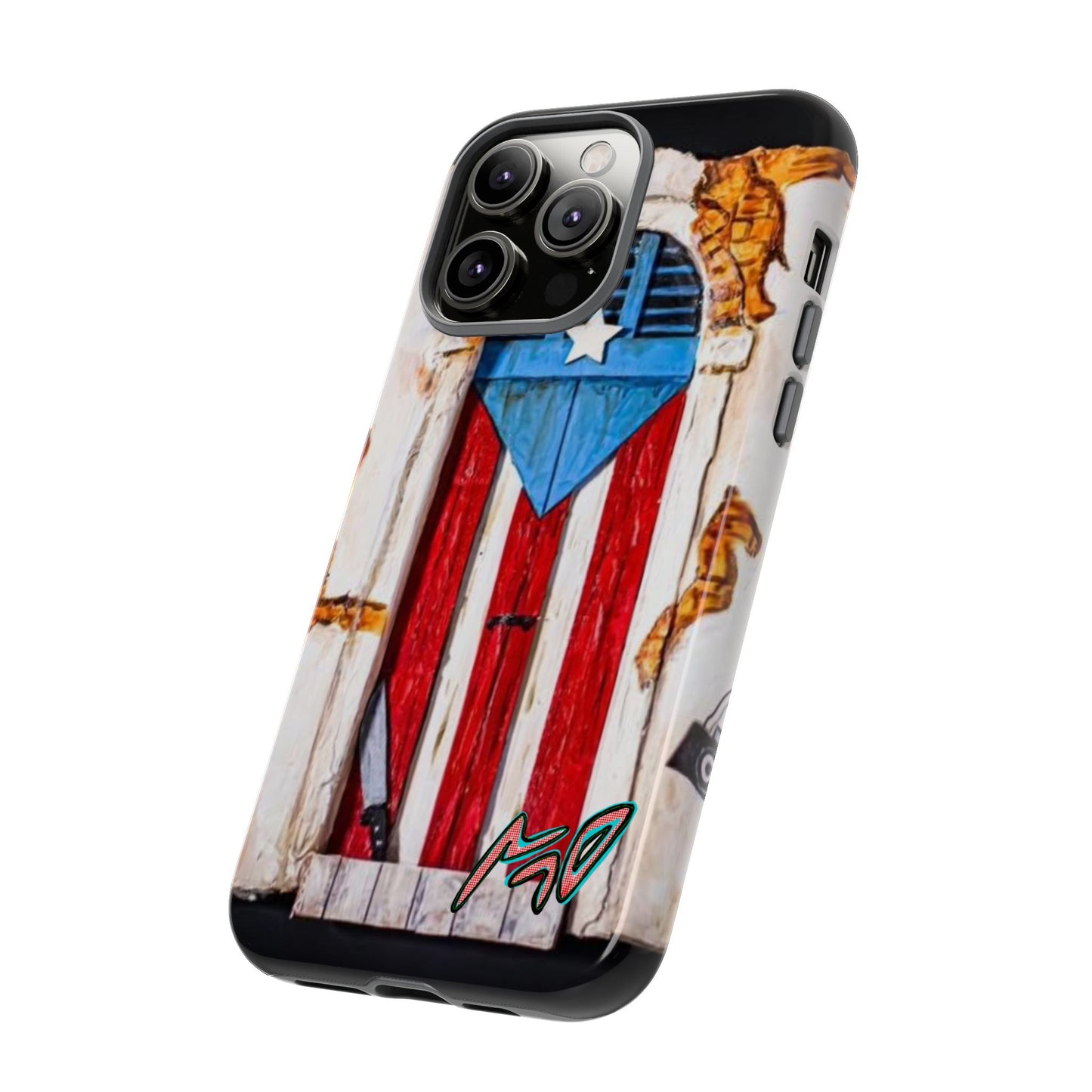 Puerto Rican Flag Phone Case - Rustic Coquí Door Design Tough Case