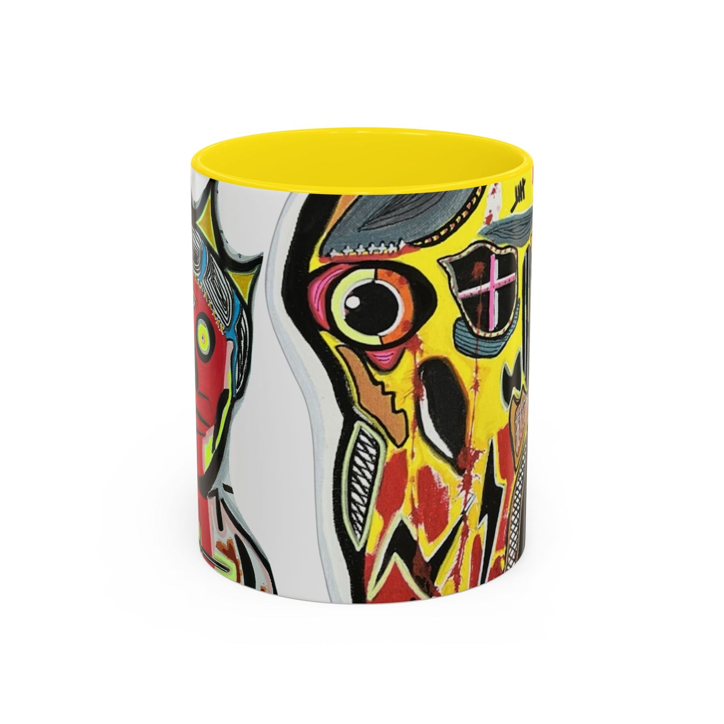INFECTED KING.  Skull Pop Art Coffee Mug — Colorful Day of the Dead Accent Mug