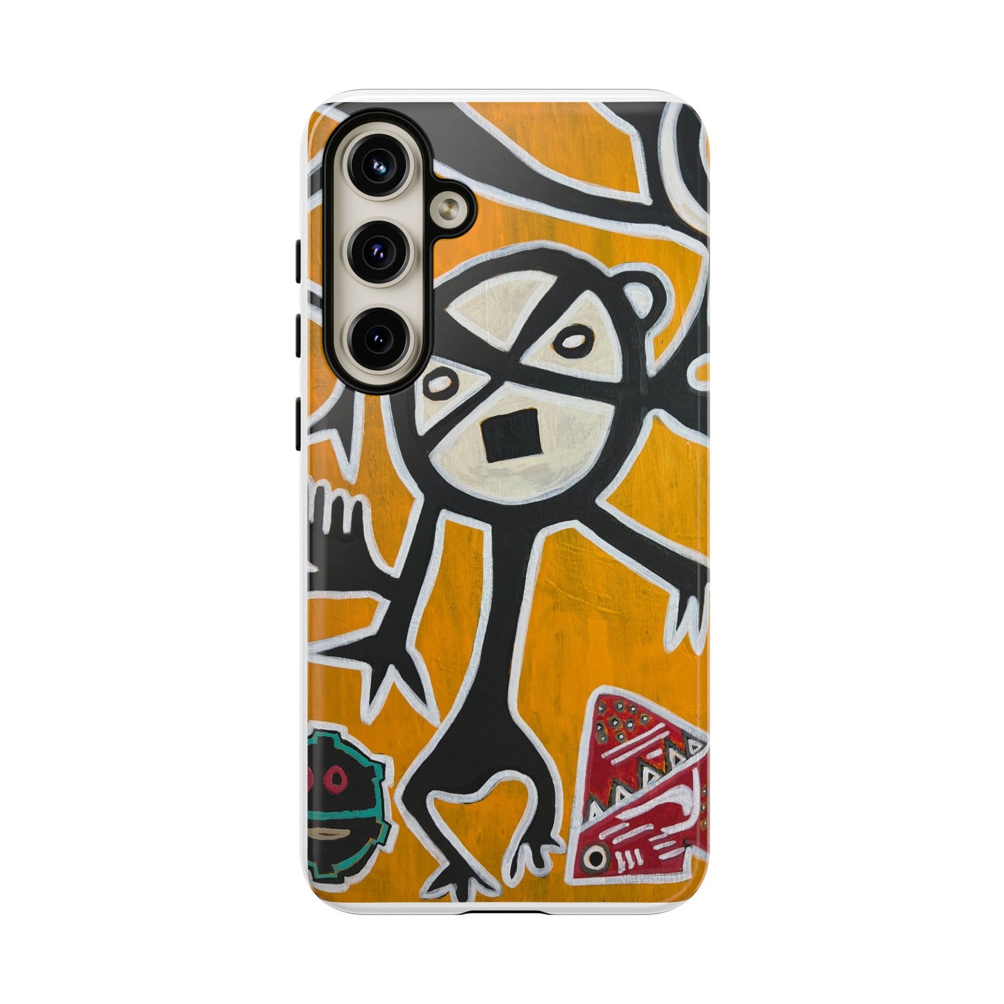 Abstract TAINO  Tribal Art Phone Case – Bold Orange Graphic Protective Cover