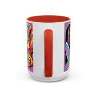 Abstract Neon octopussy Coffee Mug — Colorful Pop Art Accent Mug (11/15oz)