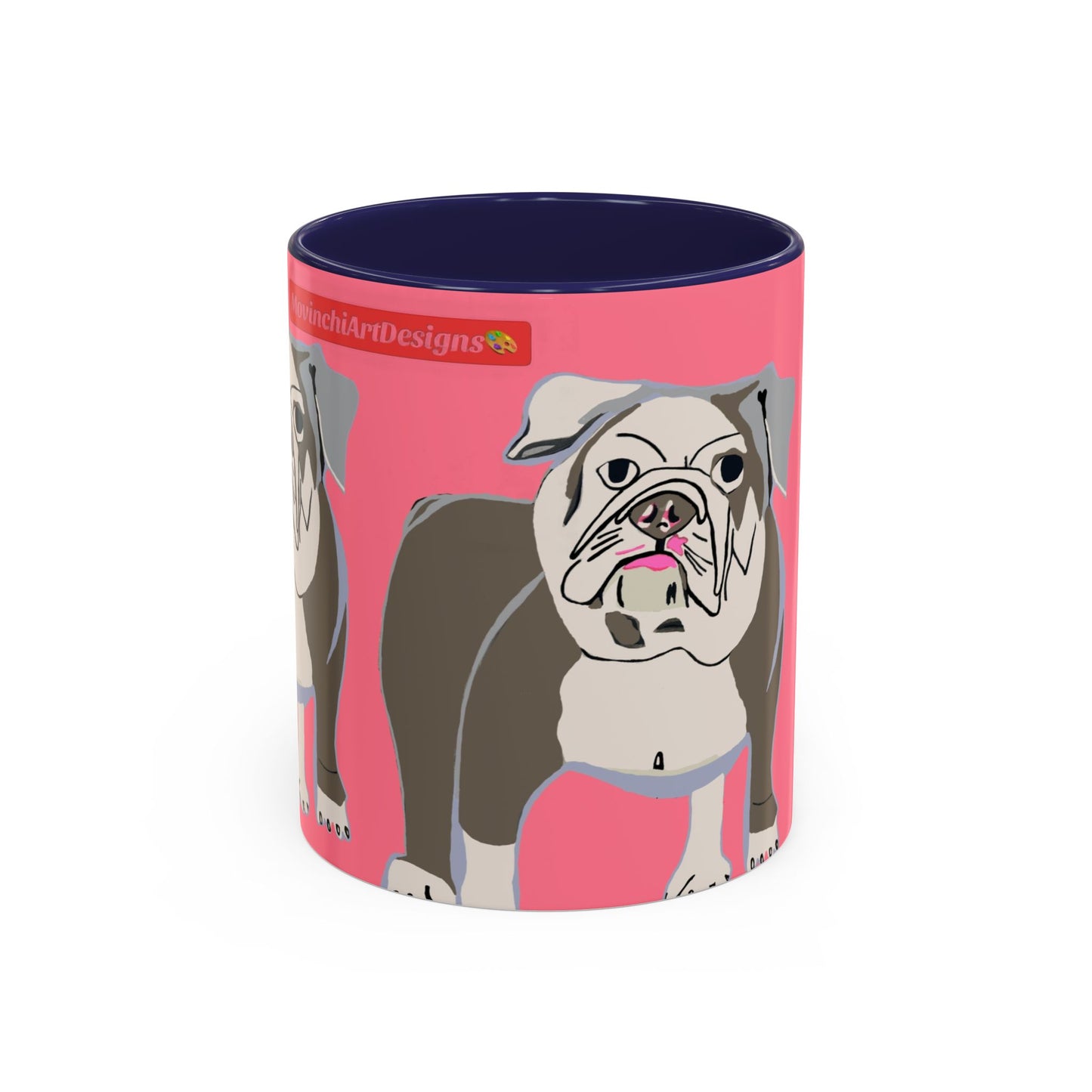 Bulldog Accent Coffee Mug — Cute Pink Dog Lover Mug (11/15oz)