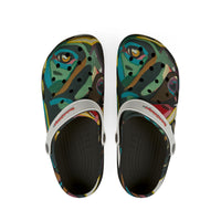 MIA SOFIA  Colorful Abstract EVA Clogs — Artistic Garden Slip‑Ons