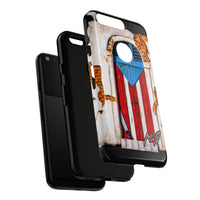 Puerto Rican Flag Phone Case - Rustic Coquí Door Design Tough Case