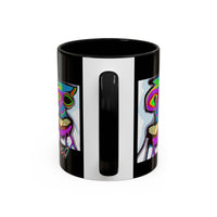 Abstract Alien Art Coffee Mug — Colorful Surreal Creature Accent Mug