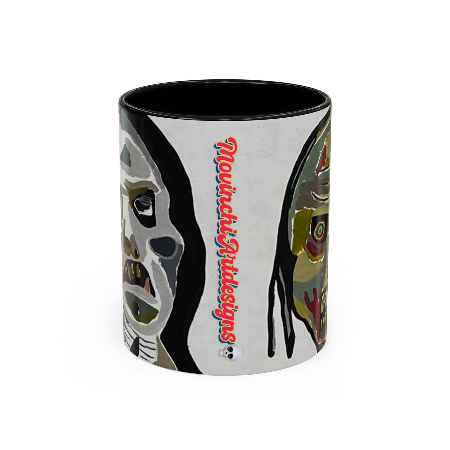 3 amigos2.0 Zombie Skull Coffee Mug — Spooky Horror Accent Mug (11/15 oz)