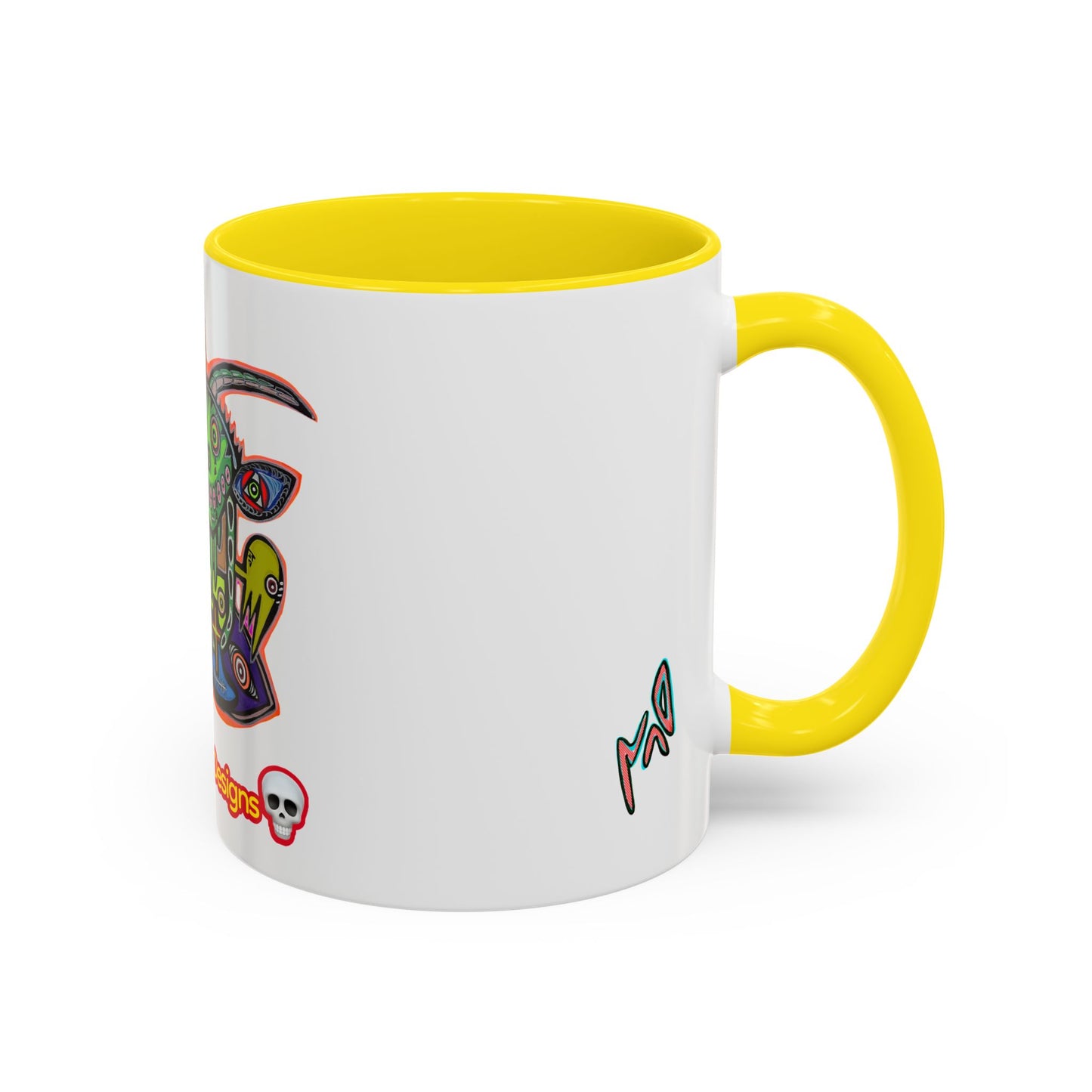 Colorful RYDER.   Abstract Jester Accent Coffee Mug — MovinchiArtDesigns