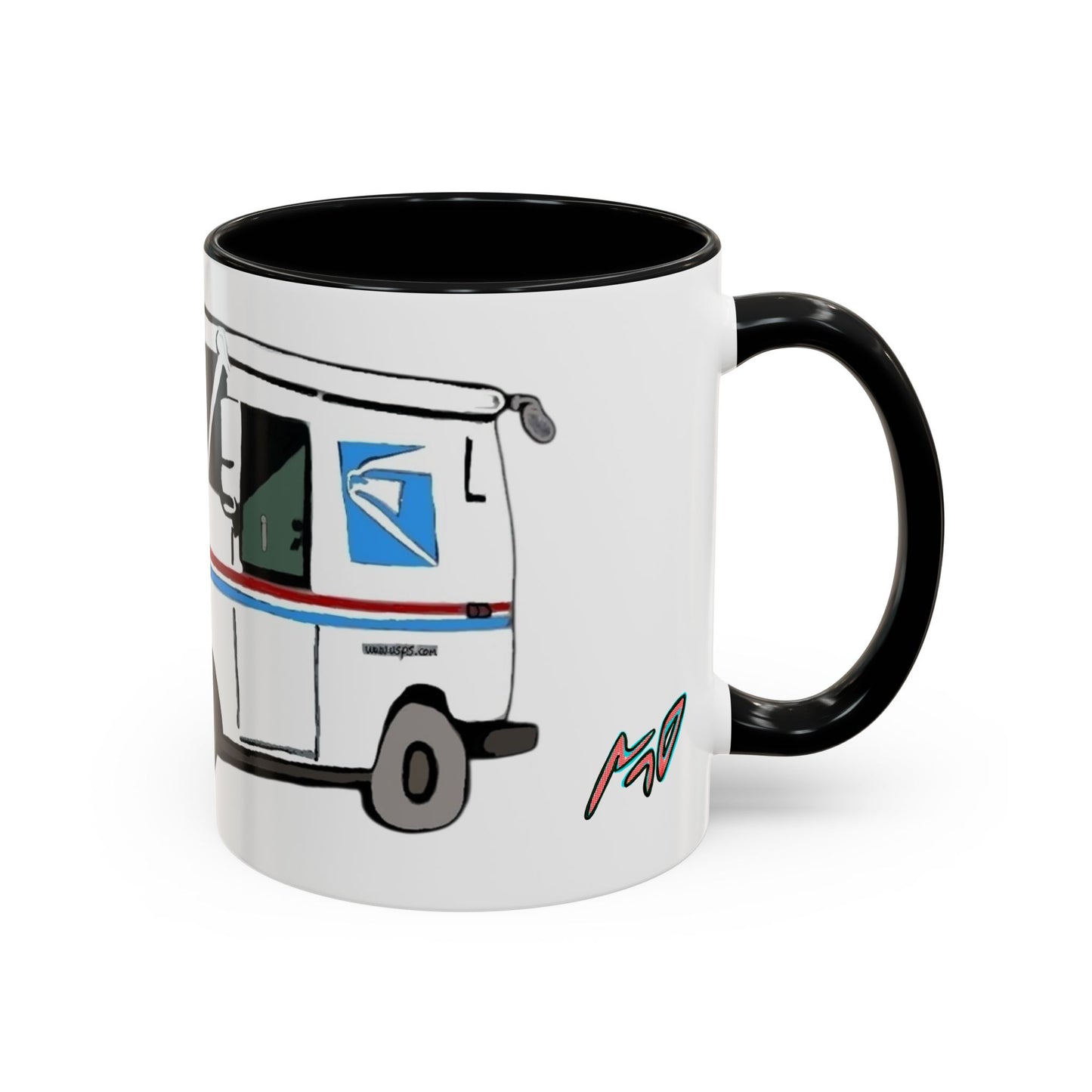 LLV Postal Service Mail Truck Accent Coffee Mug — Retro USPS Delivery Van Illustration (11/15oz)