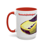GALLARDO.  Sports Car Coffee Mug — Yellow Supercar Accent Mug (11/15oz)