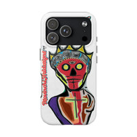 Artistic Crown KING GRAY  Skull Tough Phone Case — Colorful Abstract Guardian Design