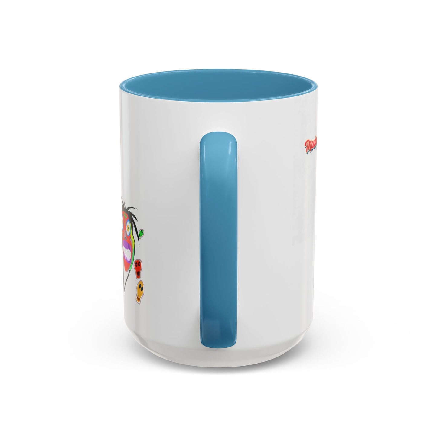 Skullface Accent Coffee Mug — Colorful Day of the Dead Pop Art (11/15oz)