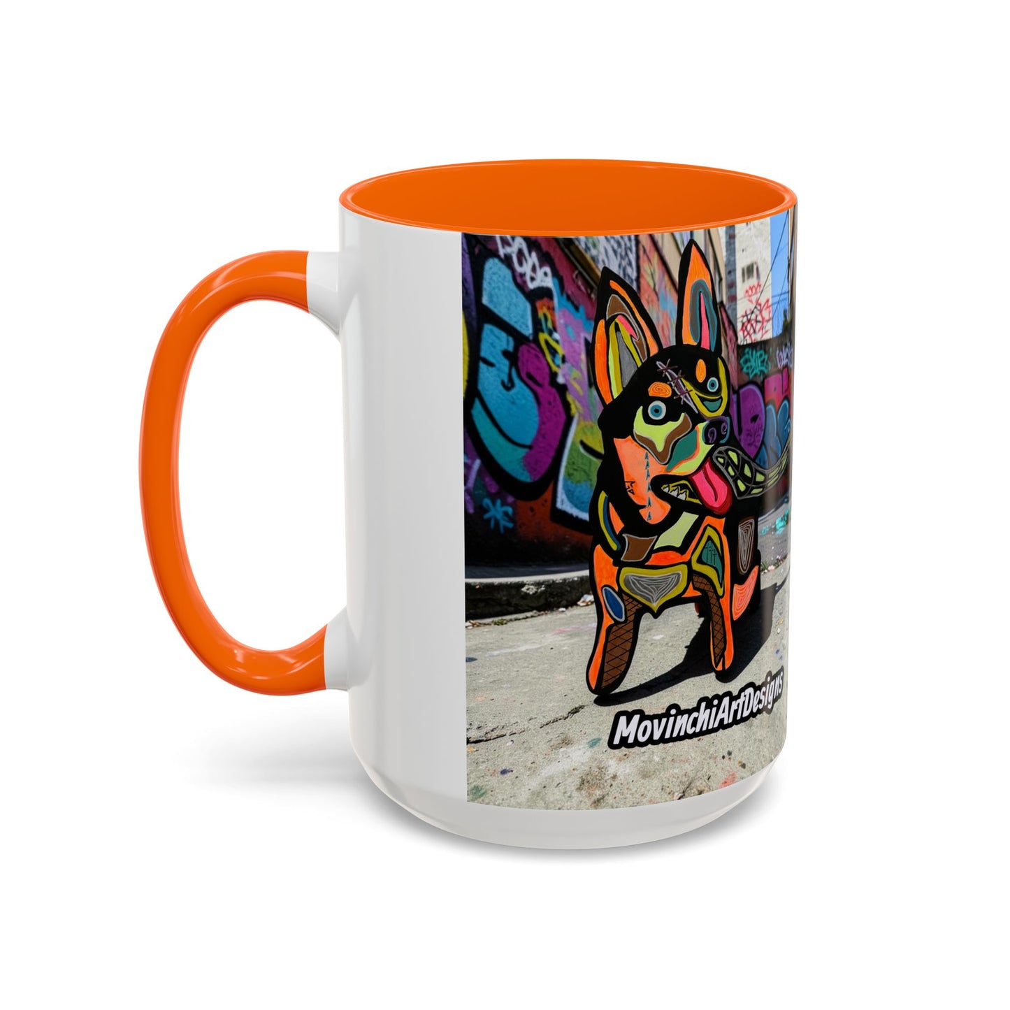Colorful Pop Art Dog Accent Coffee Mug — Vibrant French Bulldog Design (11/15 oz)
