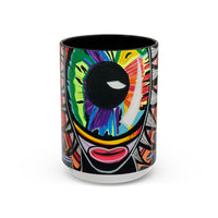 Abstract Street-Art Eye Coffee Mug — Colorful Graffiti Accent Mug (11/15 oz)
