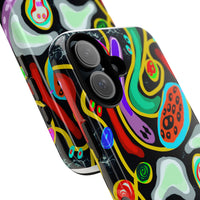 CRAZY4  Abstract Neon Skull Phone Case — Colorful Psychedelic Protective Cover
