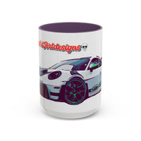 Porsche GT3 Cup Accent Coffee Mug – Racing Car Graphic 11/15oz