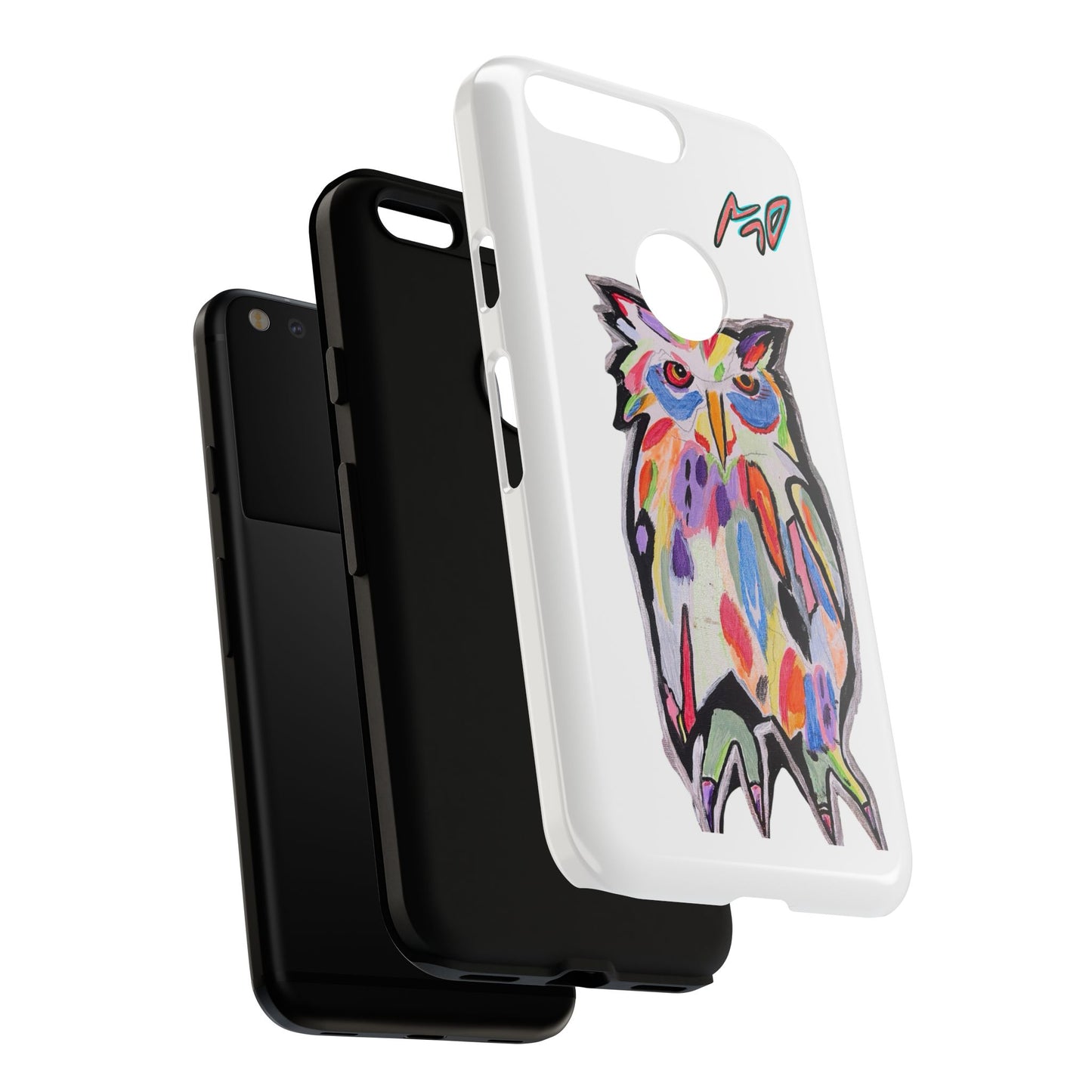 Colorful Owl Phone Case — Artistic Owl Illustration Tough Case