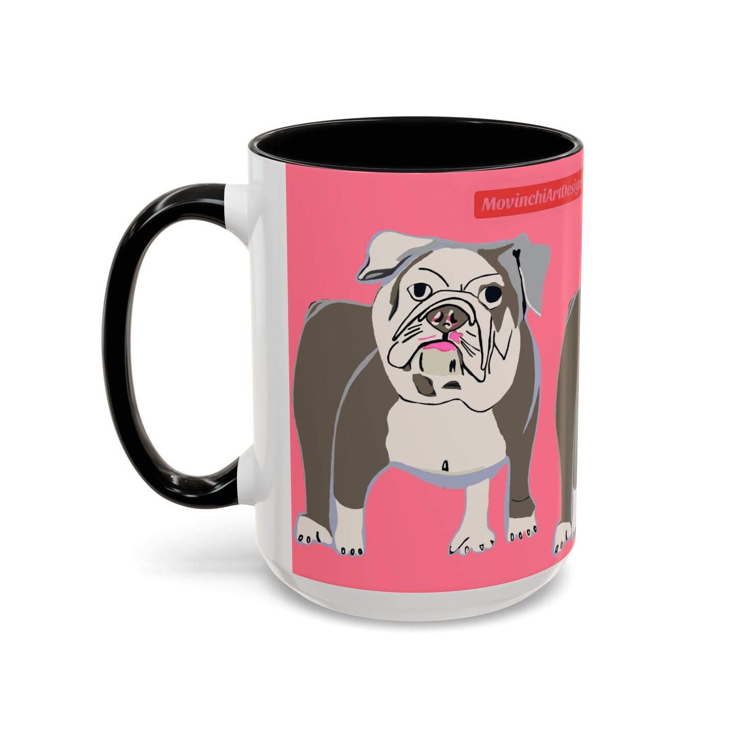 Bulldog Accent Coffee Mug — Cute Pink Dog Lover Mug (11/15oz)