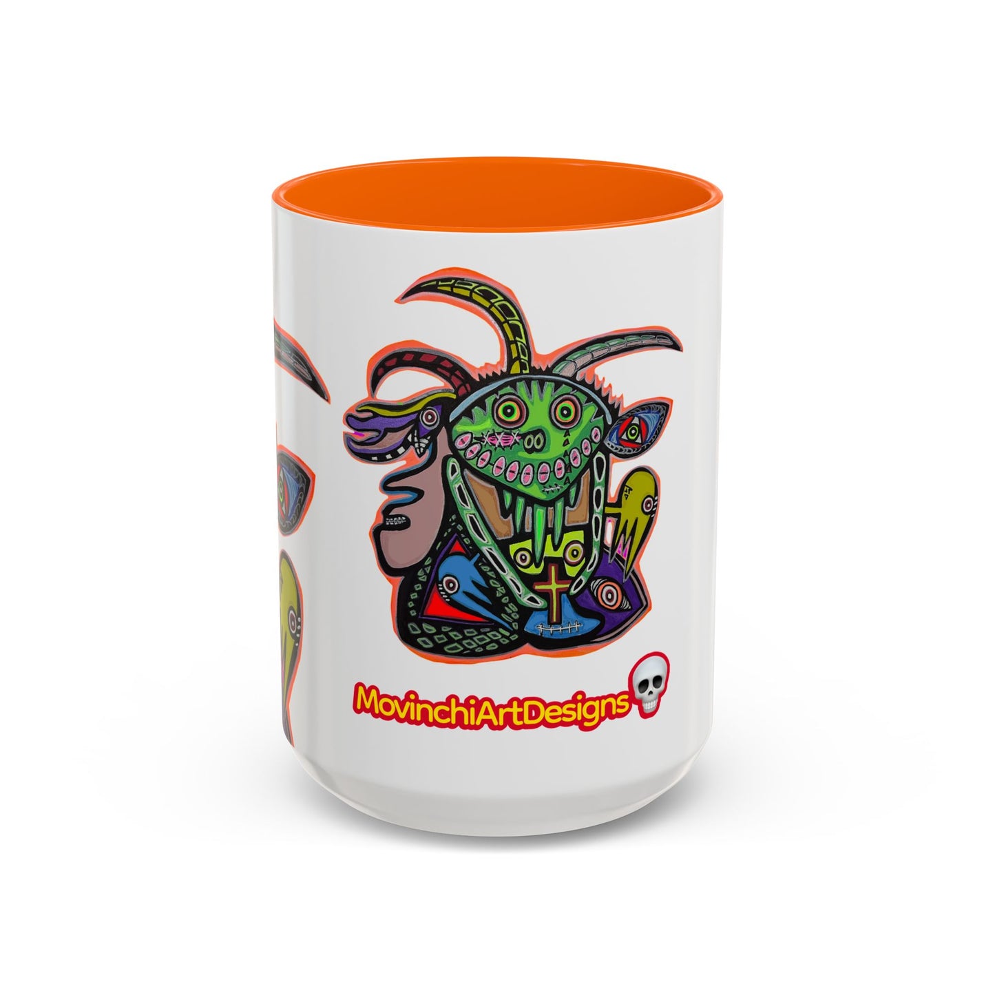 Colorful RYDER.   Abstract Jester Accent Coffee Mug — MovinchiArtDesigns