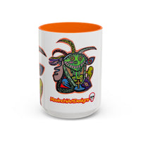 Colorful RYDER.   Abstract Jester Accent Coffee Mug — MovinchiArtDesigns