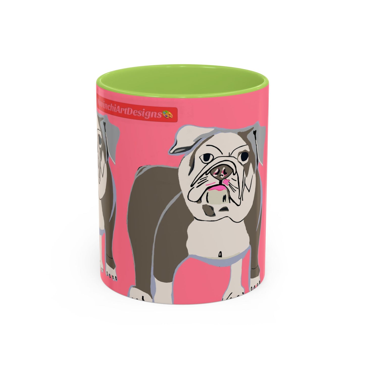 Bulldog Accent Coffee Mug — Cute Pink Dog Lover Mug (11/15oz)