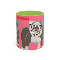 Bulldog Accent Coffee Mug — Cute Pink Dog Lover Mug (11/15oz)