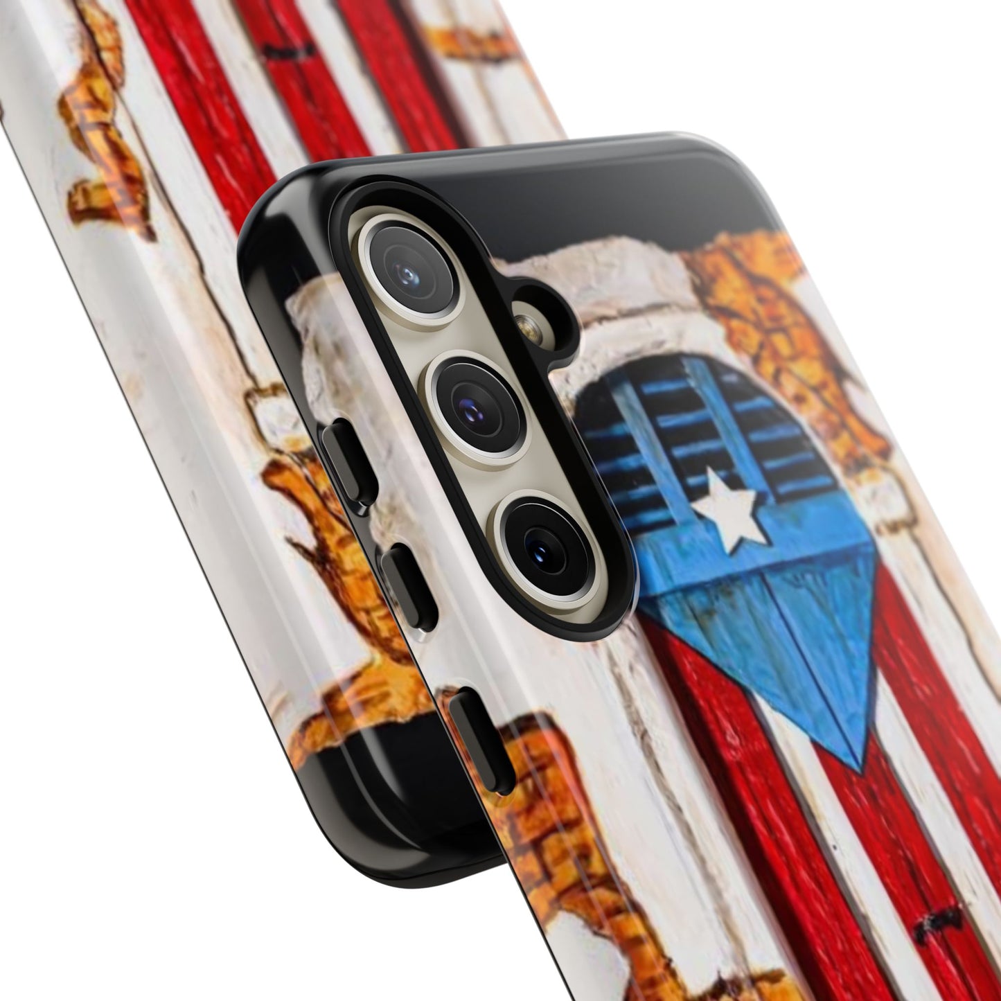 Puerto Rican Flag Phone Case - Rustic Coquí Door Design Tough Case