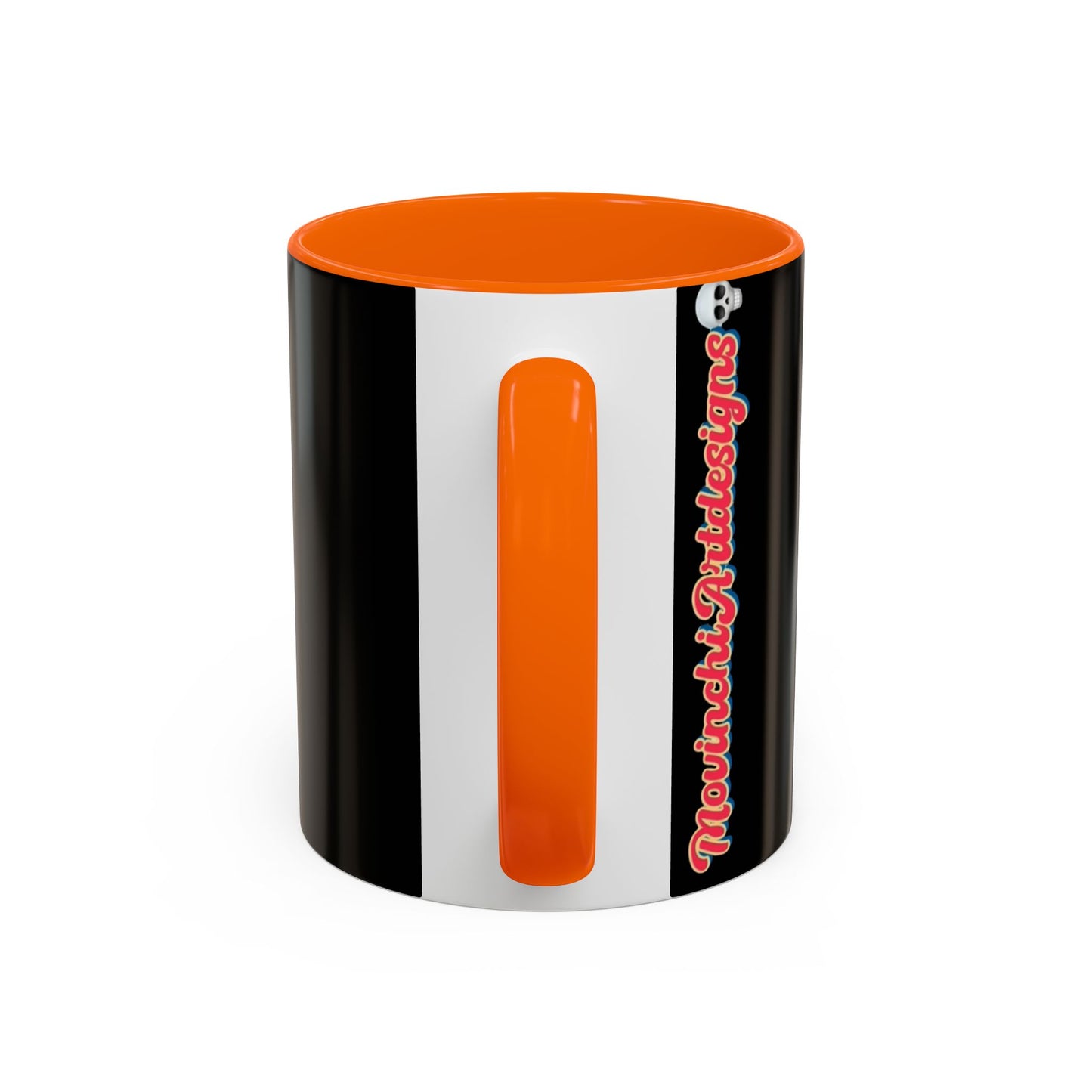 Colorful Neon OVERTHINKING  Skull Coffee Mug — Vibrant Abstract Day of the Dead Accent Mug