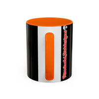 Colorful Neon OVERTHINKING  Skull Coffee Mug — Vibrant Abstract Day of the Dead Accent Mug