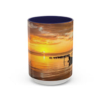 Sunset Harbor Coffee Mug — Golden Beach Sunrise Accent Mug (11/15oz)