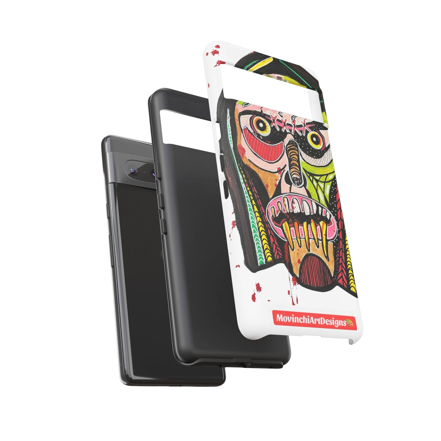 KUNTA.  Abstract Tribal Skull Phone Case — Colorful Street Art Protective Cover