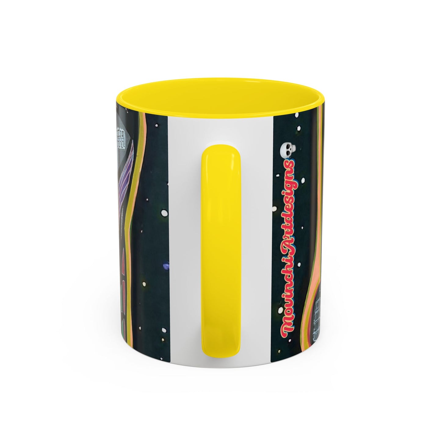 VINCENT  Skull Pop Art Accent Coffee Mug — Colorful Neon Tribal Skull Design (11/15oz)