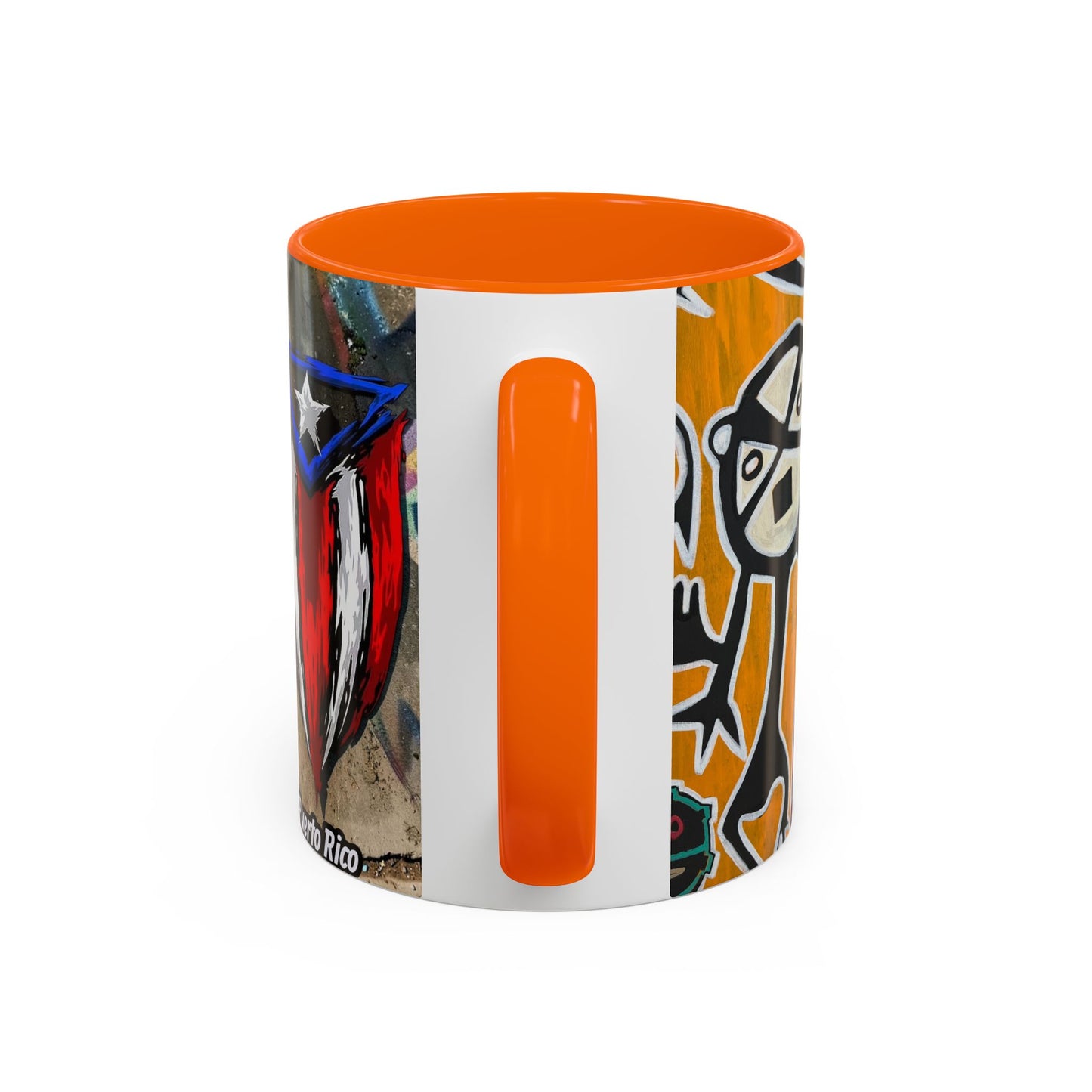 Puerto Rico Flag Coffee Mug — Rustic Street Art Accent Mug (11/15 oz)