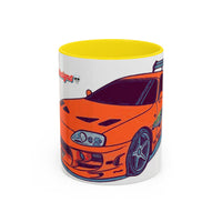 Racing Supra Accent Coffee Mug (11/15oz) — Orange Drift Car Design