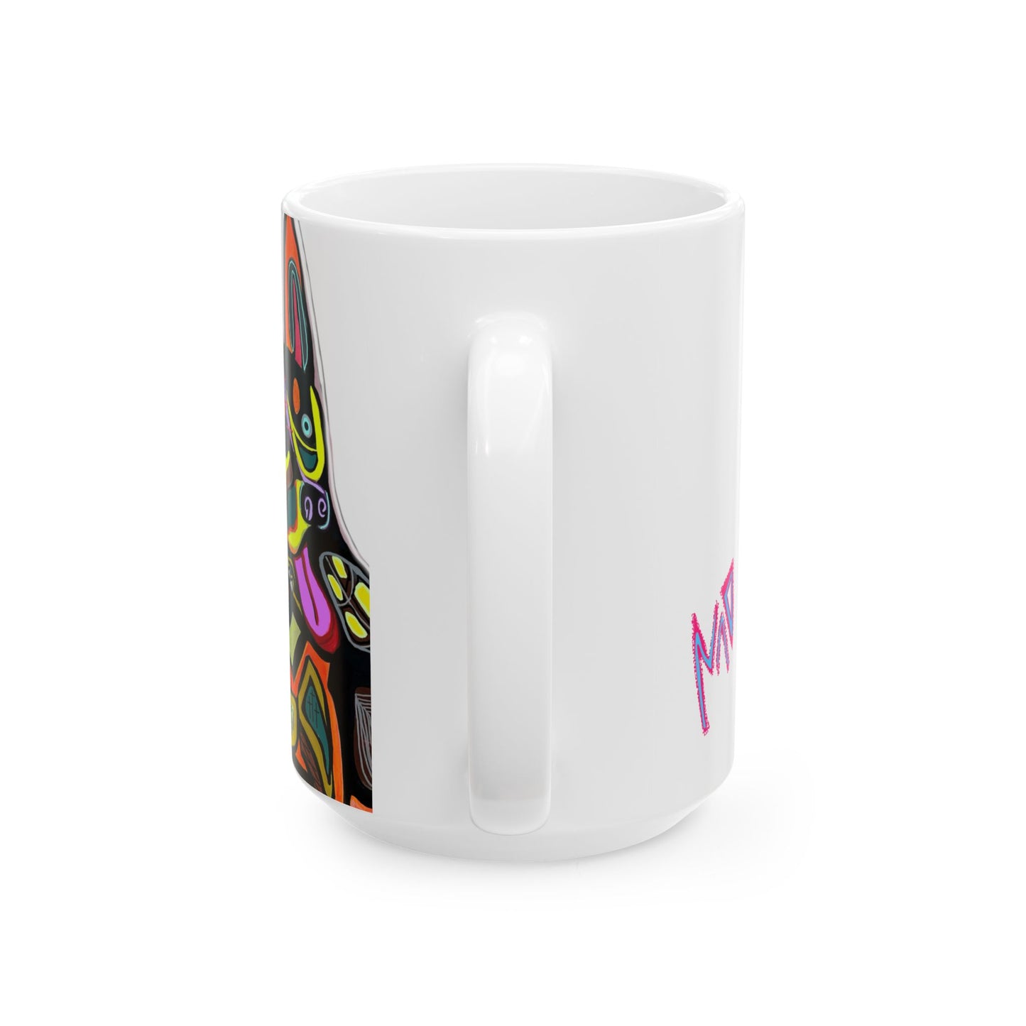 Colorful HUSKY Dog Ceramic Mug — Vibrant Pop Art Puppy Coffee Cup (11oz/15oz)