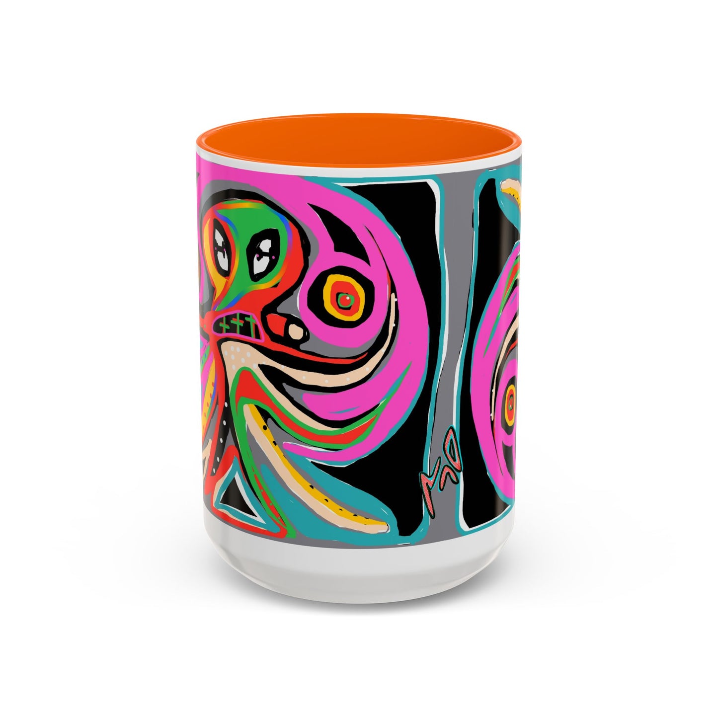 Abstract Neon octopussy Coffee Mug — Colorful Pop Art Accent Mug (11/15oz)