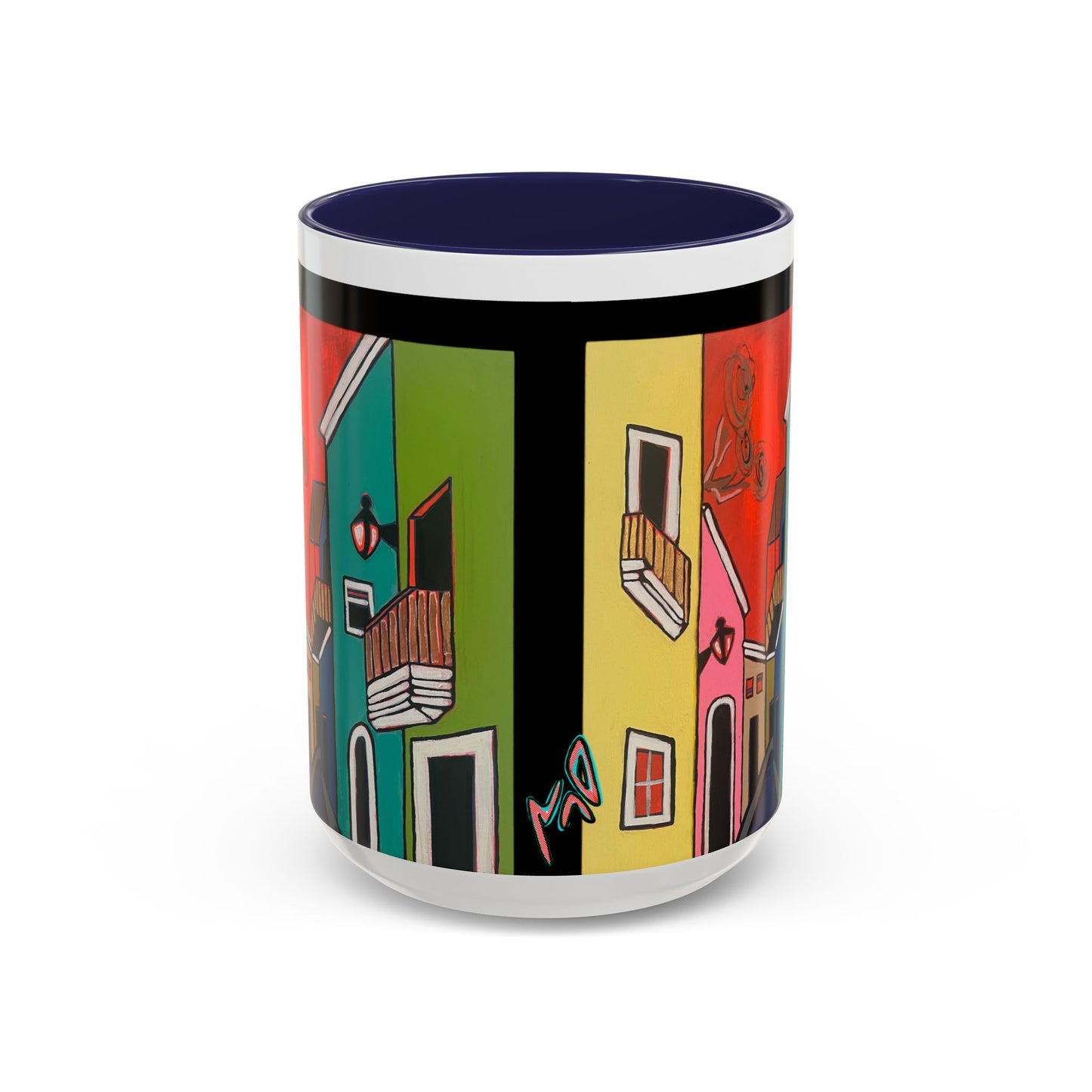 VIEJO SAN JUAN,  Colorful Cityscape Coffee Mug — Vibrant European Street Accent Mug