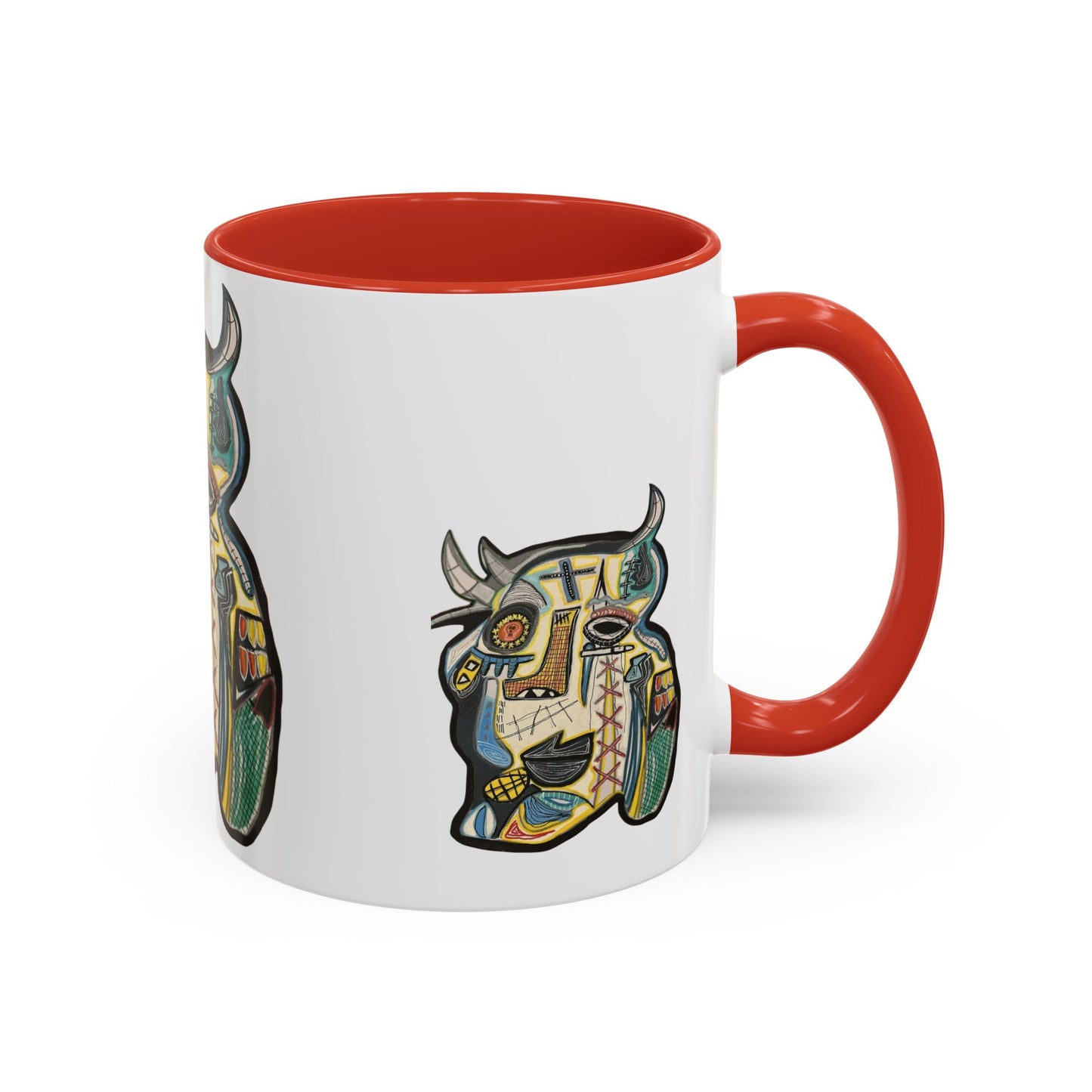 Abstract MOVINCHI Art Coffee Mug — Colorful Cubist Ceramic Accent Mug