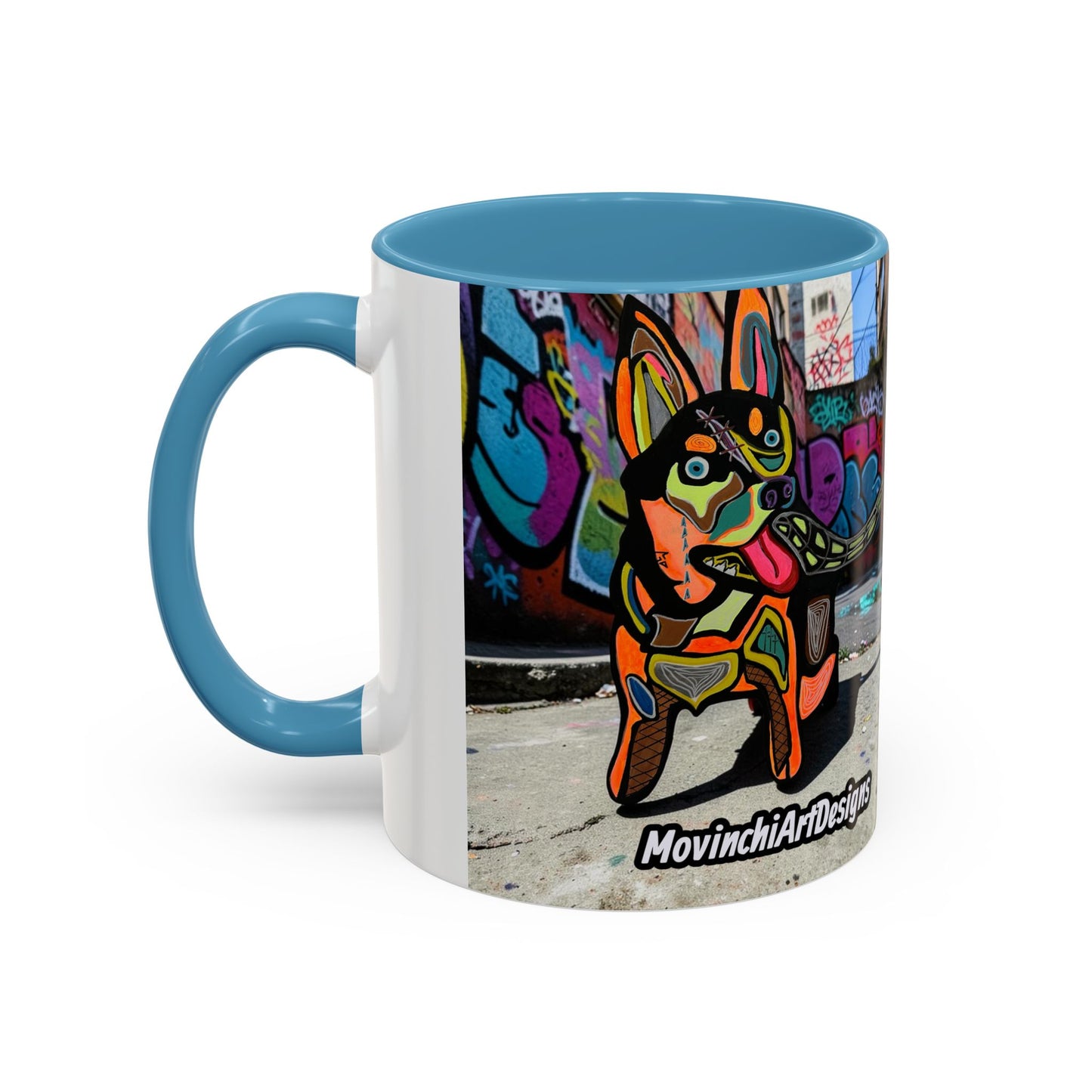 Colorful Pop Art Dog Accent Coffee Mug — Vibrant French Bulldog Design (11/15 oz)