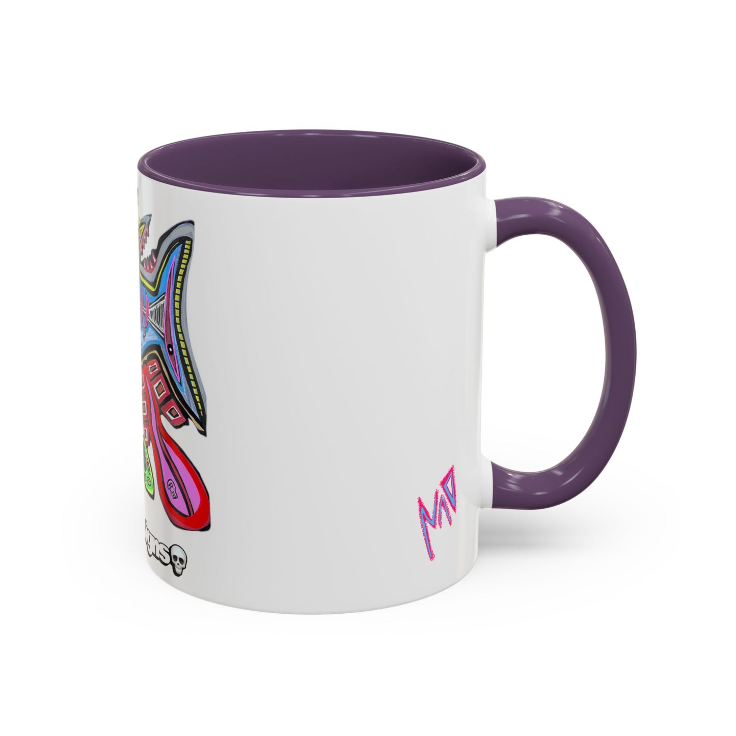 Colorful Shark Attack  Fish Accent Coffee Mug — Bold Nautical Art 11/15oz