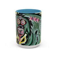 CHUPACABRAS.  Green Monster Art Coffee Mug — Spooky Neon Creature Accent Mug (11/15oz)