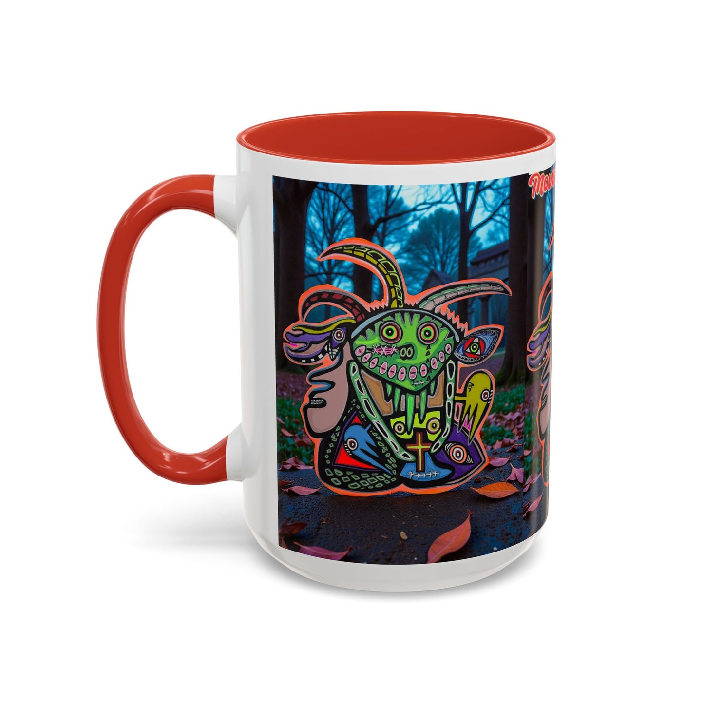 RYDER4.0  Psychedelic Forest Accent Coffee Mug – Colorful Trippy Creature Design (11/15oz)