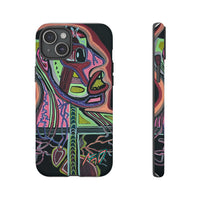 HEART ATTACK Abstract Neon Face Tough Phone Case – Vibrant Art Phone Cover
